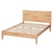 Baxton Studio Hosea Japandi Carved Honeycomb Natural Queen Size Platform Bed - BSOSW8588-Natural-Queen
