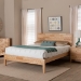Baxton Studio Hosea Japandi Carved Honeycomb Natural Queen Size Platform Bed - BSOSW8588-Natural-Queen
