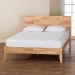 Baxton Studio Hosea Japandi Carved Honeycomb Natural Queen Size Platform Bed - BSOSW8588-Natural-Queen