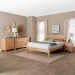 Baxton Studio Hosea Japandi Carved Honeycomb Natural Queen Size 4-Piece Bedroom Set - BSOSW8588-Natural-4PC Queen Bedroom Set