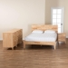 Baxton Studio Hosea Japandi Carved Honeycomb Natural Queen Size 4-Piece Bedroom Set - BSOSW8588-Natural-4PC Queen Bedroom Set