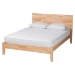 Baxton Studio Hosea Japandi Carved Honeycomb Natural Queen Size 4-Piece Bedroom Set - BSOSW8588-Natural-4PC Queen Bedroom Set