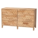 Baxton Studio Hosea Japandi Carved Honeycomb Natural Queen Size 4-Piece Bedroom Set - BSOSW8588-Natural-4PC Queen Bedroom Set