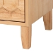 Baxton Studio Hosea Japandi Carved Honeycomb Natural Queen Size 4-Piece Bedroom Set - BSOSW8588-Natural-4PC Queen Bedroom Set