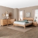 Baxton Studio Hosea Japandi Carved Honeycomb Natural King Size 5-Piece Bedroom Set - BSOSW8588-Natural-5PC King Bedroom Set
