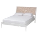 Baxton Studio Louetta Carved Contrasting 4-Piece Bedroom Set - BSOSW8591-White-4PC King Bedroom Set