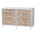 Baxton Studio Louetta Carved Contrasting 4-Piece Bedroom Set - BSOSW8591-White-4PC King Bedroom Set