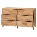 Baxton Studio Hosea Japandi Carved Honeycomb Natural 6-Drawer Dresser - BSOSW8000-61D6D-6DW-Natural-Dresser