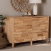 Baxton Studio Hosea Japandi Carved Honeycomb Natural 6-Drawer Dresser - BSOSW8000-61D6D-6DW-Natural-Dresser