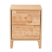 Baxton Studio Hosea Japandi Carved Honeycomb Natural 2-Drawer Nightstand - BSOSW8000-61NS2D-2DW-Natural-Nightstand