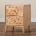 Baxton Studio Hosea Japandi Carved Honeycomb Natural 2-Drawer Nightstand - BSOSW8000-61NS2D-2DW-Natural-Nightstand