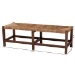 bali & pari Liza Bohemian Natural Seagrass and Wood Accent Bench - BSOLIZZA-Wooden-Bench