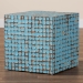 bali & pari Janella Bohemian Sky Blue Coconut Shell and Acacia Wood End Table - BSOJuliette Square-Blue-ET