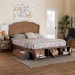 Baxton Studio Latrell Mid-Century Walnut Brown Wood and Rattan King Size Storage Bed - BSOMG9773-1/6001-1S-King