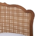Baxton Studio Latrell Mid-Century Walnut Brown Wood and Rattan King Size Storage Bed - BSOMG9773-1/6001-1S-King