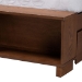 Baxton Studio Latrell Mid-Century Walnut Brown Wood and Rattan King Size Storage Bed - BSOMG9773-1/6001-1S-King