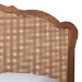 Baxton Studio Camden Mid-Century Walnut Brown Wood and Rattan Queen Size Platform Bed - BSOMG9773-1/97151-Queen