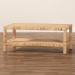 bali & pari Kalimantan Bohemian Light Honey Rattan and Mahogany Wood Rectangle Coffee Table - BSOKALIMANTAN-Rectangle-Rattan-Coffee Table