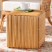 bali & pari Karina Bohemian Light Honey Rattan Footstool - BSOKARINA-Wooden/Light Honey Rattan-Stool