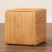 bali & pari Karina Bohemian Light Honey Rattan Footstool - BSOKARINA-Wooden/Light Honey Rattan-Stool