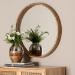 Baxton Studio Tazara Japandi Natural Round Accent Wall Mirror - BSOPF2-Wooden-Mirror