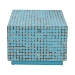 bali & pari Nitza Bohemian Blue Coconut Shell and Acacia Wood Coffee Table - BSOPiedras-Blue Coconut Tiled-CT
