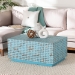 bali & pari Nitza Bohemian Blue Coconut Shell and Acacia Wood Coffee Table - BSOPiedras-Blue Coconut Tiled-CT