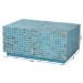 bali & pari Nitza Bohemian Blue Coconut Shell and Acacia Wood Coffee Table - BSOPiedras-Blue Coconut Tiled-CT