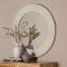 Baxton Studio Grazia Modern Round Beaded-framed Accent Mirror in Pearl White - BSOJY23A389-Mirror