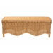 bali & pari Erla Bohemian Light Honey Rattan Accent Bench with Scallop border - BSOIndiana-Light Honey Rattan-Bench