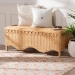bali & pari Erla Bohemian Light Honey Rattan Accent Bench with Scallop border - BSOIndiana-Light Honey Rattan-Bench