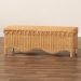 bali & pari Erla Bohemian Light Honey Rattan Accent Bench with Scallop border - BSOIndiana-Light Honey Rattan-Bench