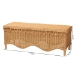 bali & pari Erla Bohemian Light Honey Rattan Accent Bench with Scallop border - BSOIndiana-Light Honey Rattan-Bench