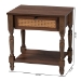 Baxton Studio Roden Transitional Dark Brown Nightstand with Rattan - BSORoden-Brown-Nightstand