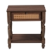 Baxton Studio Roden Transitional Dark Brown Nightstand with Rattan - BSORoden-Brown-Nightstand