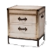 Baxton Studio Laura Vintage White Canvas 2-Drawer End Table Trunk - BSOJY23B236-Laura-White Trunk-ET