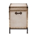 Baxton Studio Laura Vintage White Canvas 2-Drawer End Table Trunk - BSOJY23B236-Laura-White Trunk-ET