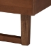 Baxton Studio Francine Mid-Century Modern Ash Walnut Woven Rattan Queen Size Bed - BSOMG9774/97043-Queen