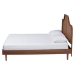 Baxton Studio Macaria Mid-Century Modern Ash Walnut Woven Rattan Queen Size Bed - BSOMG9774/97151-Queen