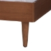 Baxton Studio Macaria Mid-Century Modern Ash Walnut Woven Rattan Queen Size Bed - BSOMG9774/97151-Queen