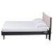 Baxton Studio Adriano Transitional Beige Fabric and Black Wood Queen Size Bed with Built-In Side Tables - BSOMG0222-2-Black/Beige-Queen