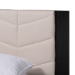 Baxton Studio Adriano Transitional Beige Fabric and Black Wood Queen Size Bed with Built-In Side Tables - BSOMG0222-2-Black/Beige-Queen