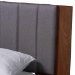 Baxton Studio Kalista Transitional Modern Grey Fabric and Walnut Brown Wood Queen Size Bed with Built-In Side Tables - BSOMG-0222-1-Walnut/Dark Grey-Queen