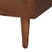Baxton Studio Kalista Transitional Modern Grey Fabric and Walnut Brown Wood Queen Size Bed with Built-In Side Tables - BSOMG-0222-1-Walnut/Dark Grey-Queen