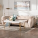 Baxton Studio Adanna Glam and Luxe Champagne Beige Velvet Fabric Sofa - BSOTSF-7019-Beige Velvet-Sofa