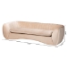 Baxton Studio Adanna Glam and Luxe Champagne Beige Velvet Fabric Sofa - BSOTSF-7019-Beige Velvet-Sofa