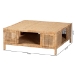 bali & pari Kalimantan Bohemian Light Honey Rattan and Mahogany Wood Square Coffee Table - BSOKALIMANTAN-Square-Rattan-Coffee Table