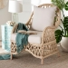 bali & pari Florence Bohemian Ivory Braided Rattan Arm Chair - BSORegal 1-Ivory Rattan-CC