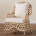 bali & pari Florence Bohemian Ivory Braided Rattan Arm Chair - BSORegal 1-Ivory Rattan-CC