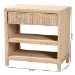 bali & pari Lanica Japandi Sun Bleached Rattan 2-Drawer Console Table - BSOBraided Sun Bleached Ivory Rattan-Console Table
